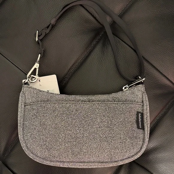 Lululemon City Essentials Mini Sparkle Silver Shoulder Bag - Picture 3 of 16